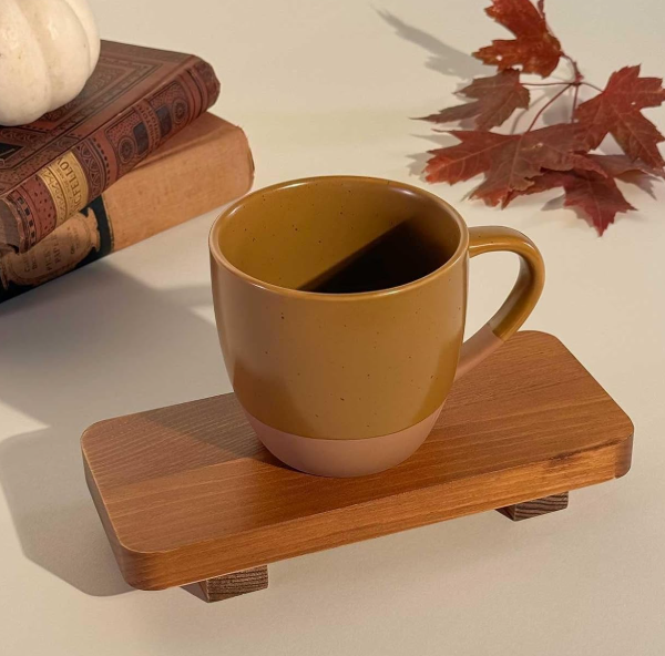 Matte Ceramic Latte Mug, Bohemian Style