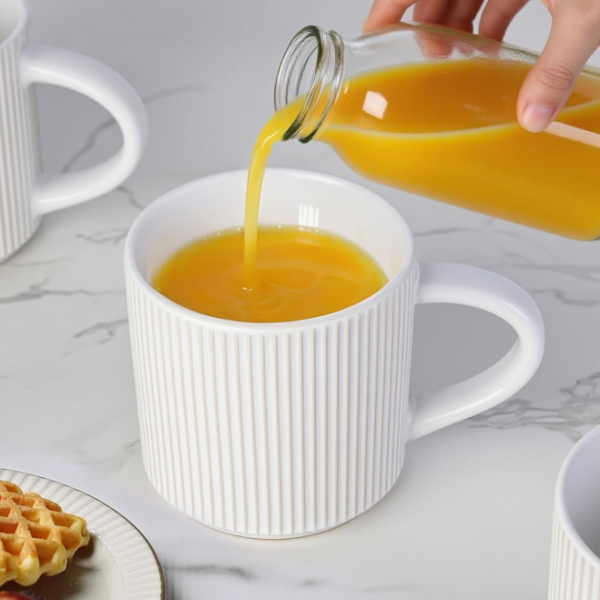 Matte White Ceramic Mug Set, Versatile Drinkware